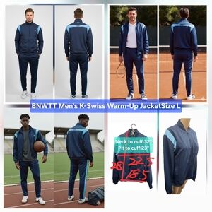 BNWTT K-Swiss Heritage Track Jacket Performance Warm-Up Size L